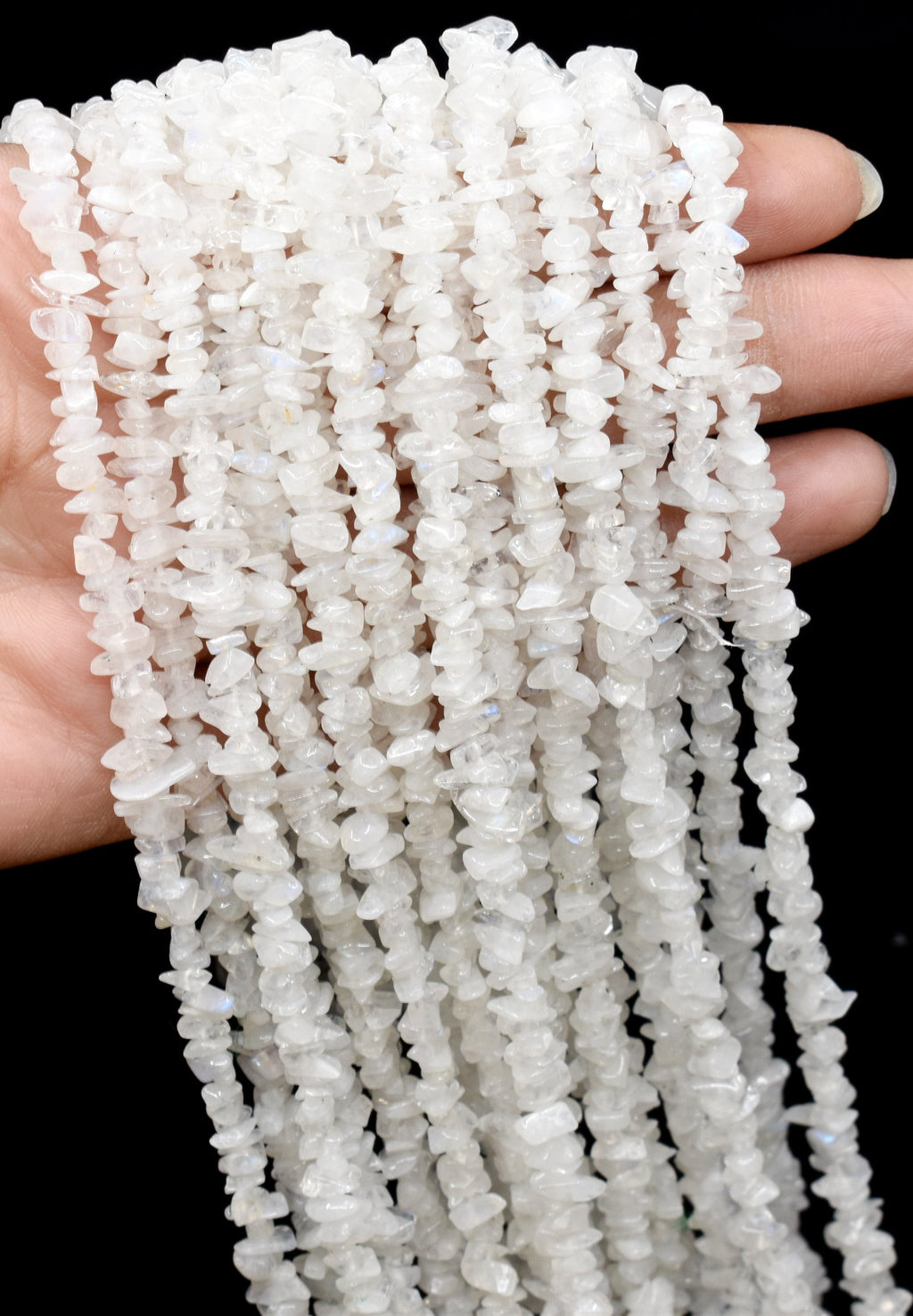 Uncut Raw White Rainbow Crystal Chip Beads for Necklace (Growth and Inspiration) | Beads | Wiccan Center