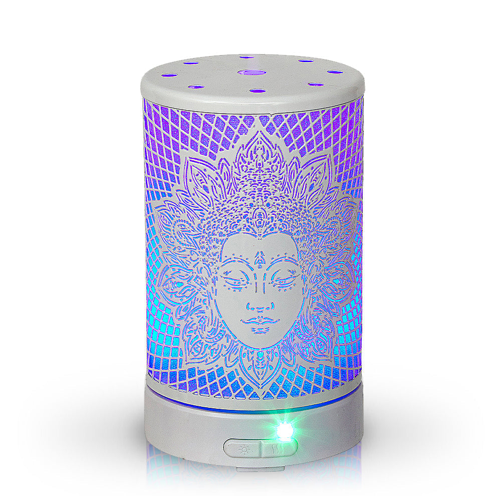 Ultrasonic Diffuser: Goddess, White Metal | Oil Burner | Wiccan Center