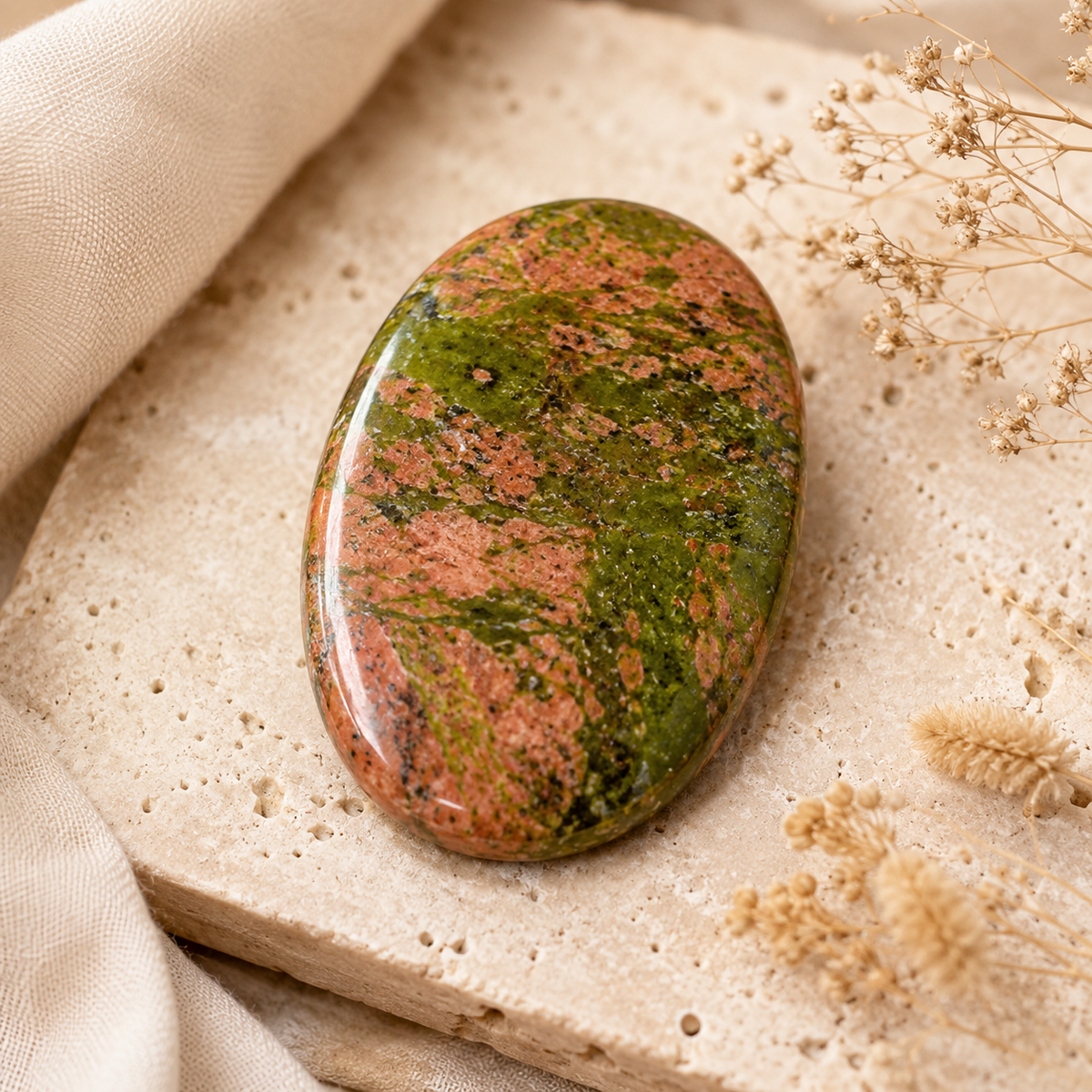 Unakite Pocket Stones (Generosity and Joy)