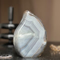 Unique Gray and Brown Uruguayan Agate Flame Geode | Amethyst Geodes | Wiccan Center