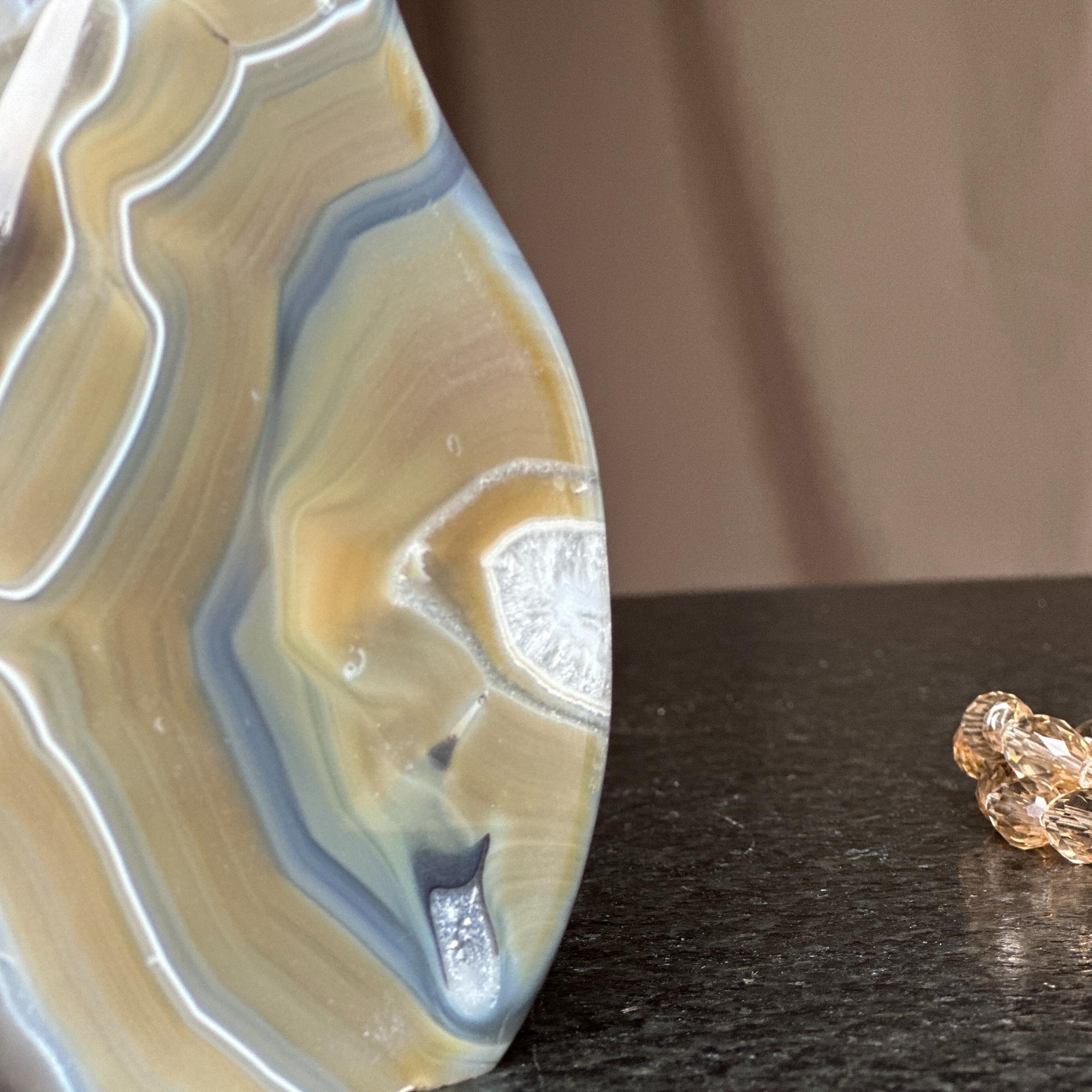Unique Gray and Brown Uruguayan Agate Flame Geode | Amethyst Geodes | Wiccan Center