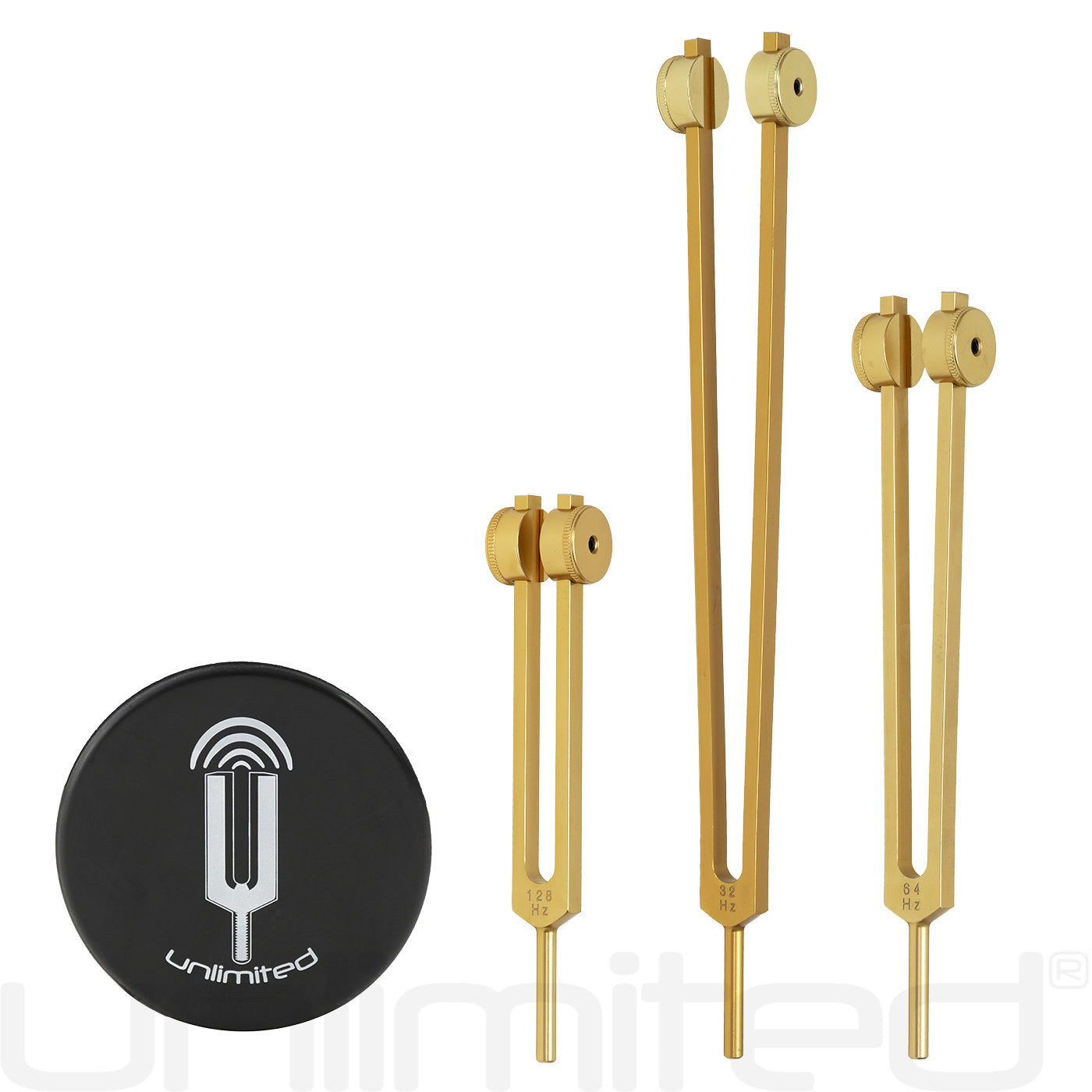 Unlimited Otto (32hz, 64hz, 128hz) Tuning Forks (Weighted) with Activator | Tuning Fork | Wiccan Center