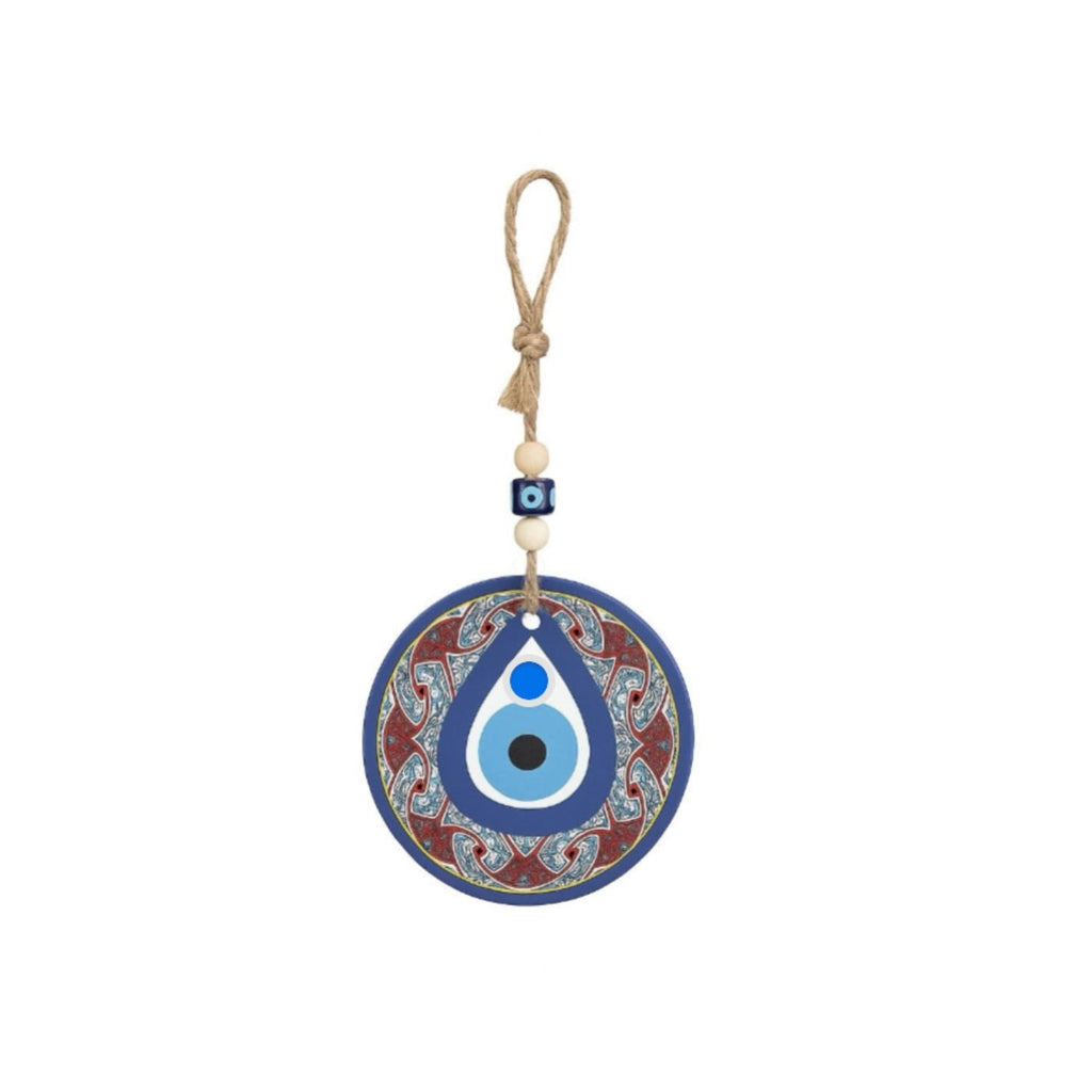Blue Ceramic Evil Eye With Wall Hanging Decor Ornament | Home & Garden:Home Décor:Other Home Décor | Wiccan Center