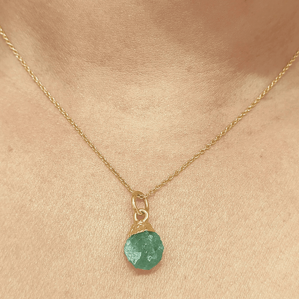 Raw Green Aventurine Crystal Necklace, Raw Gemstone Necklace | necklaces | Wiccan Center