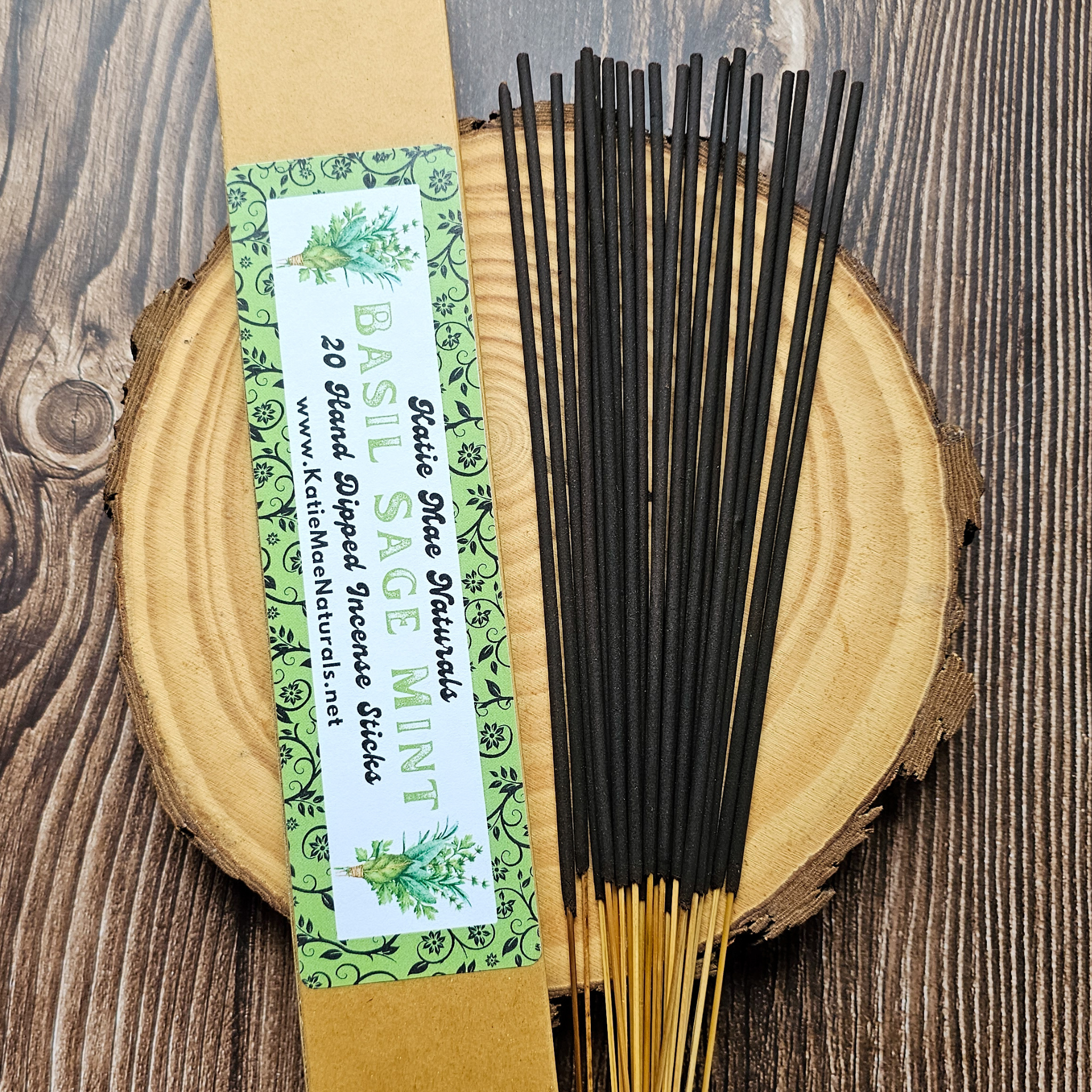 Basil Sage Mint Incense Sticks – Hand Dipped Fresh Herbal Incense | Incense | Wiccan Center