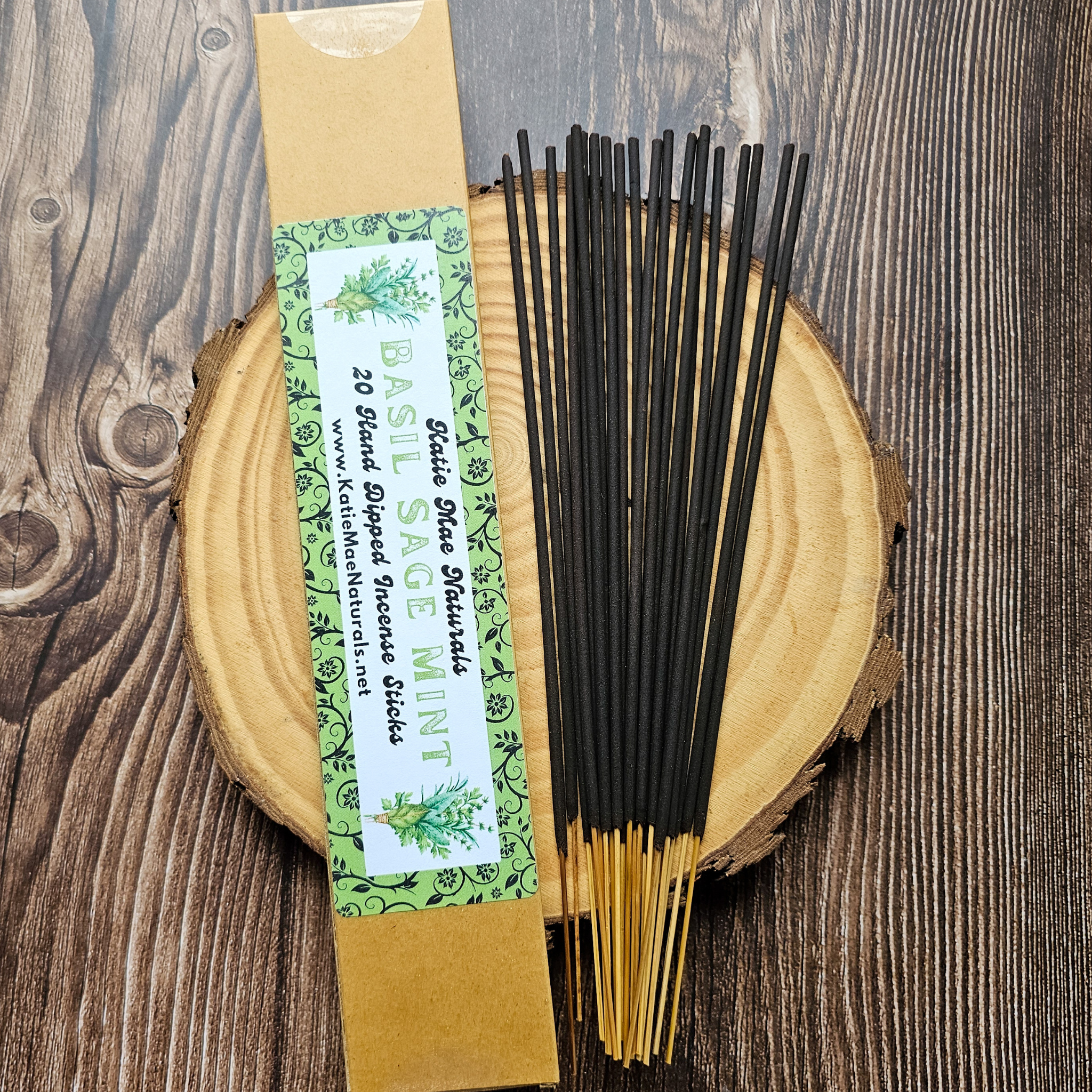 Basil Sage Mint Incense Sticks – Hand Dipped Fresh Herbal Incense | Incense | Wiccan Center