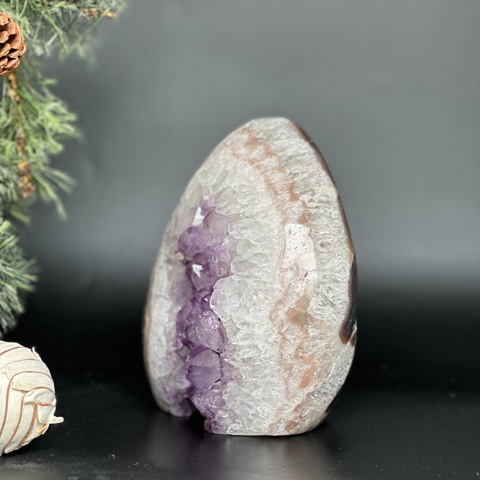 Uruguayan Amethyst and Agate Cave, Natural Geode, 7 inches Amethyst crystal | Amethyst Geodes | Wiccan Center
