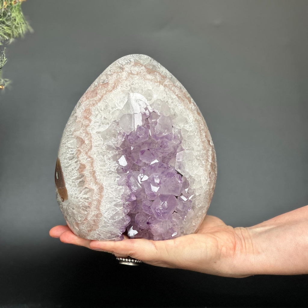 Uruguayan Amethyst and Agate Cave, Natural Geode, 7 inches Amethyst crystal | Amethyst Geodes | Wiccan Center