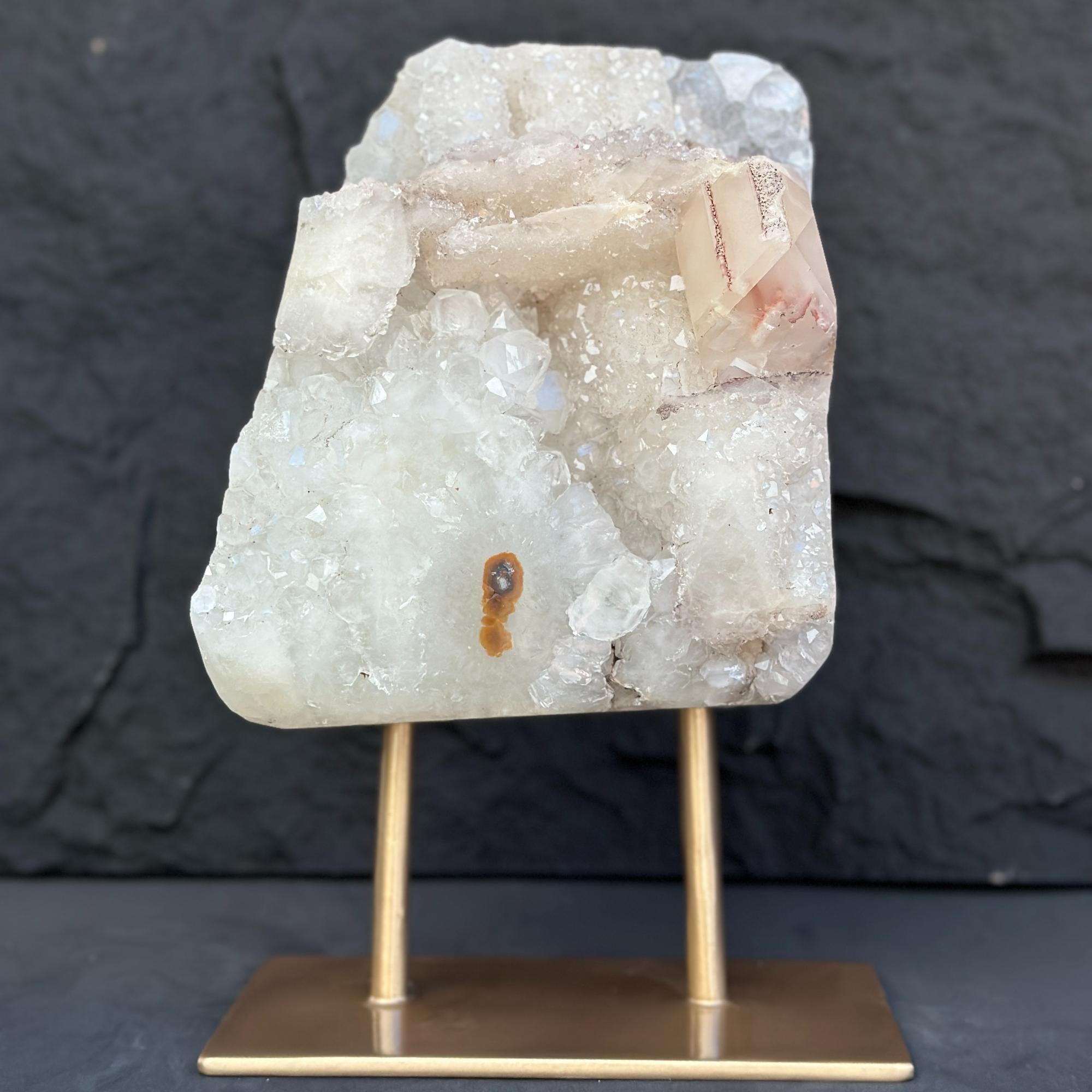 Natural Uruguayan Quartz Crystal on Metal Stand | | Wiccan Center