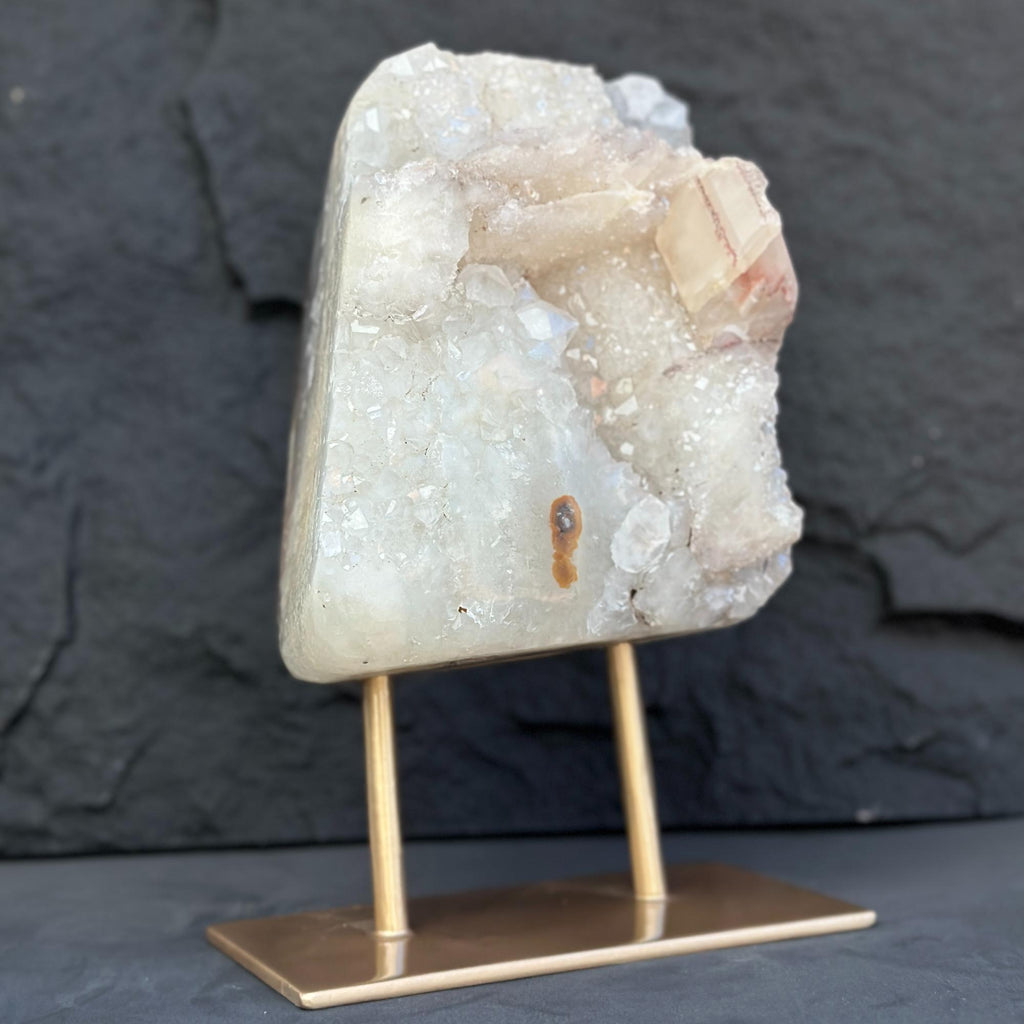 Natural Uruguayan Quartz Crystal on Metal Stand | | Wiccan Center
