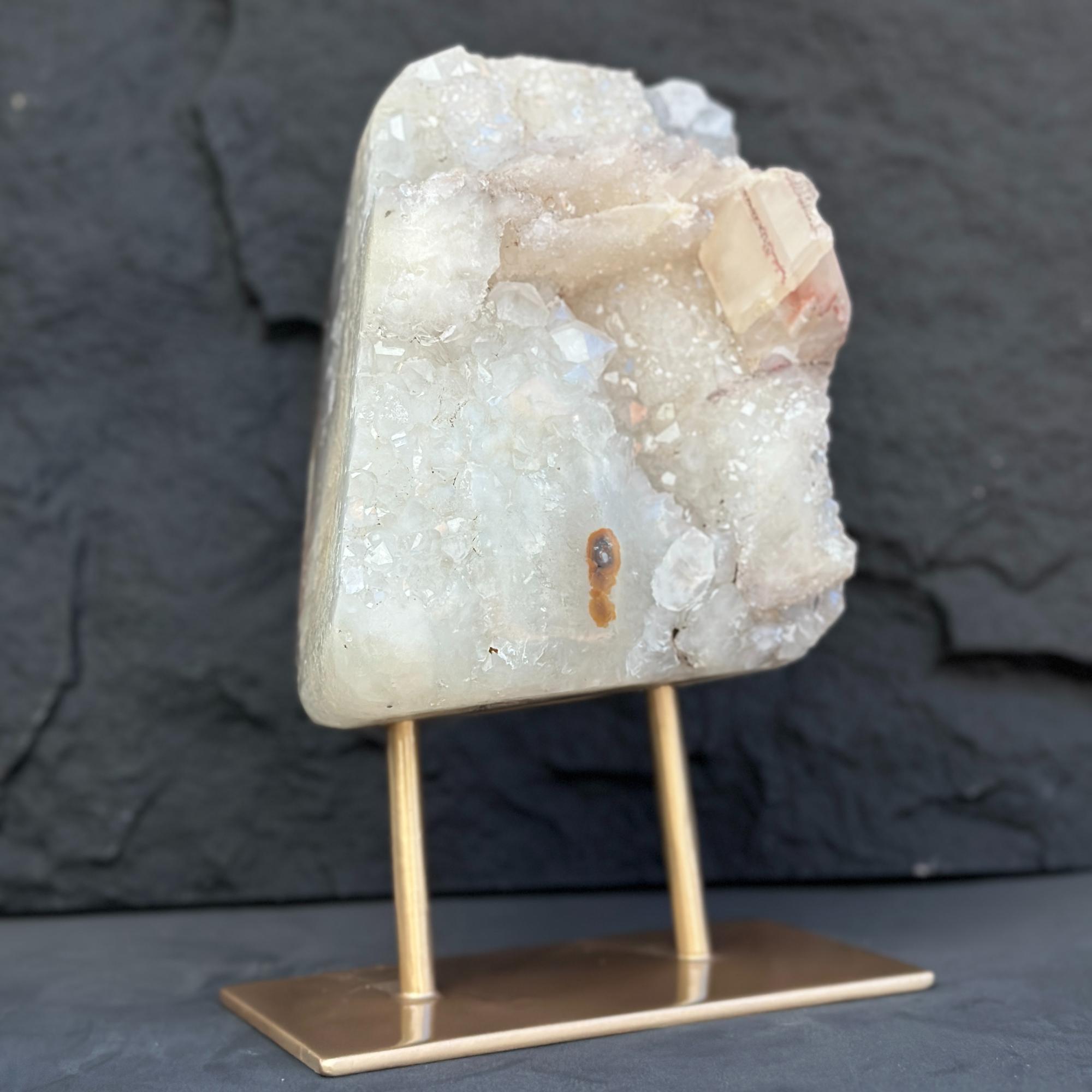 Natural Uruguayan Quartz Crystal on Metal Stand | | Wiccan Center