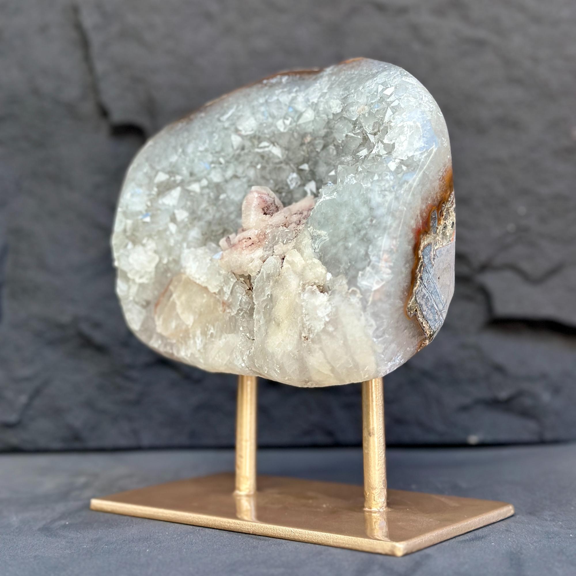 Uruguayan Quartz Geode With Stand For Collectors | | Wiccan Center