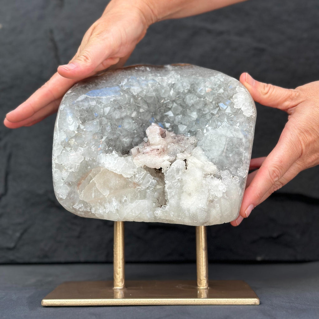 Uruguayan Quartz Geode With Stand For Collectors | | Wiccan Center