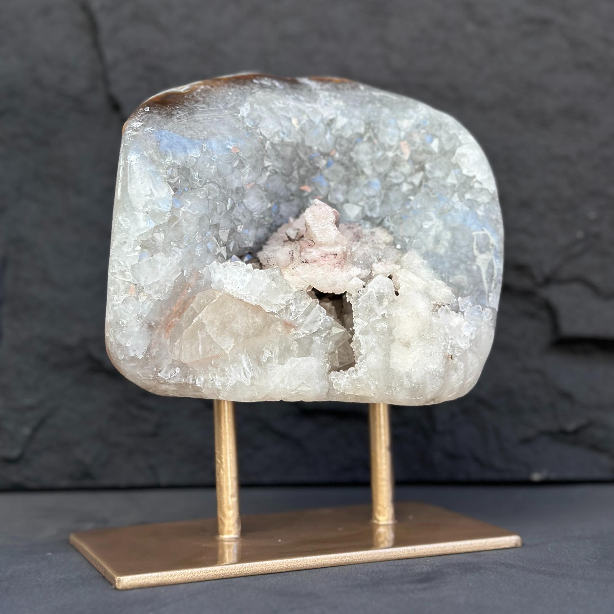 Uruguayan Quartz Geode With Stand For Collectors | | Wiccan Center