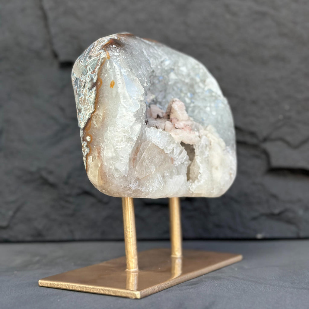 Uruguayan Quartz Geode With Stand For Collectors | | Wiccan Center