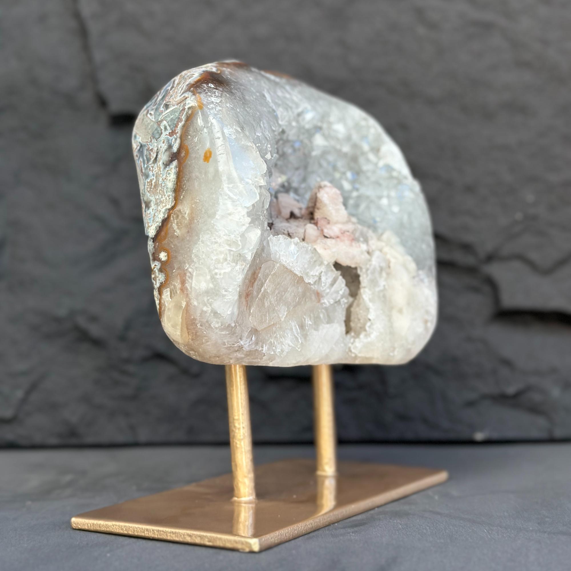 Uruguayan Quartz Geode With Stand For Collectors | | Wiccan Center