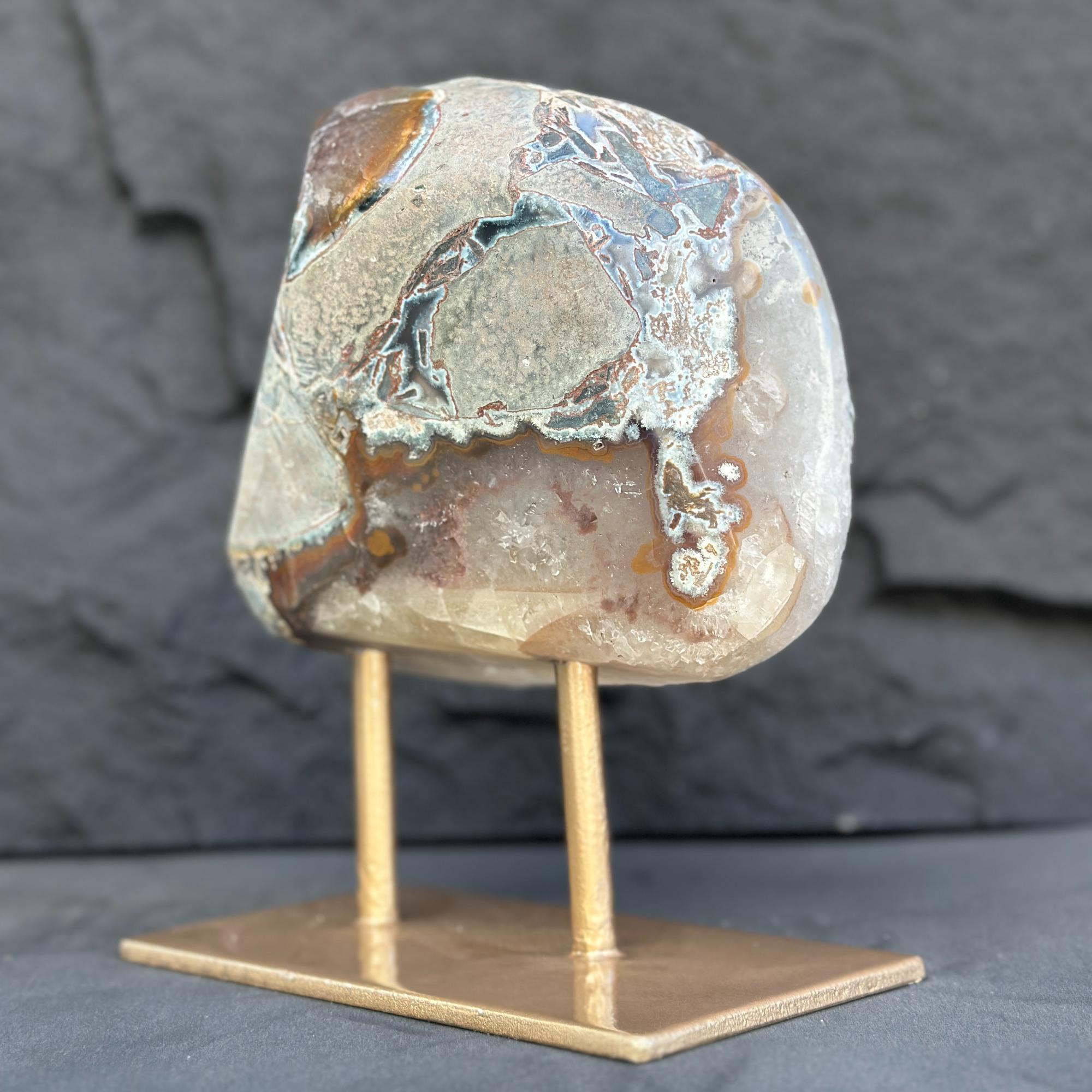 Uruguayan Quartz Geode With Stand For Collectors | | Wiccan Center