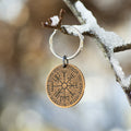 Vegvisir Norse Compass Bronze Keyring | Keychains | Wiccan Center