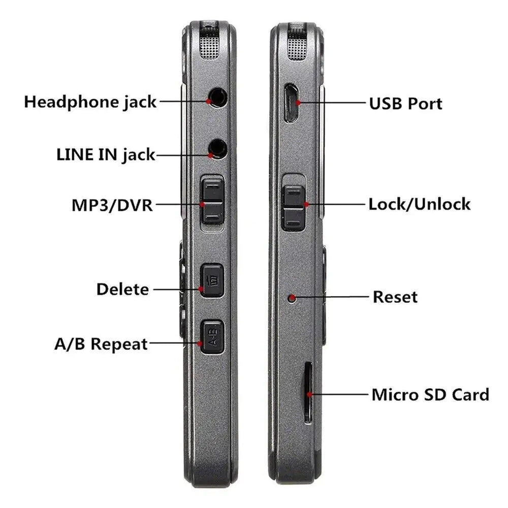 64GB Rechargeable LCD Digital Audio Sound Voice Recorder Dictaphone MP3 Player | | Wiccan Center