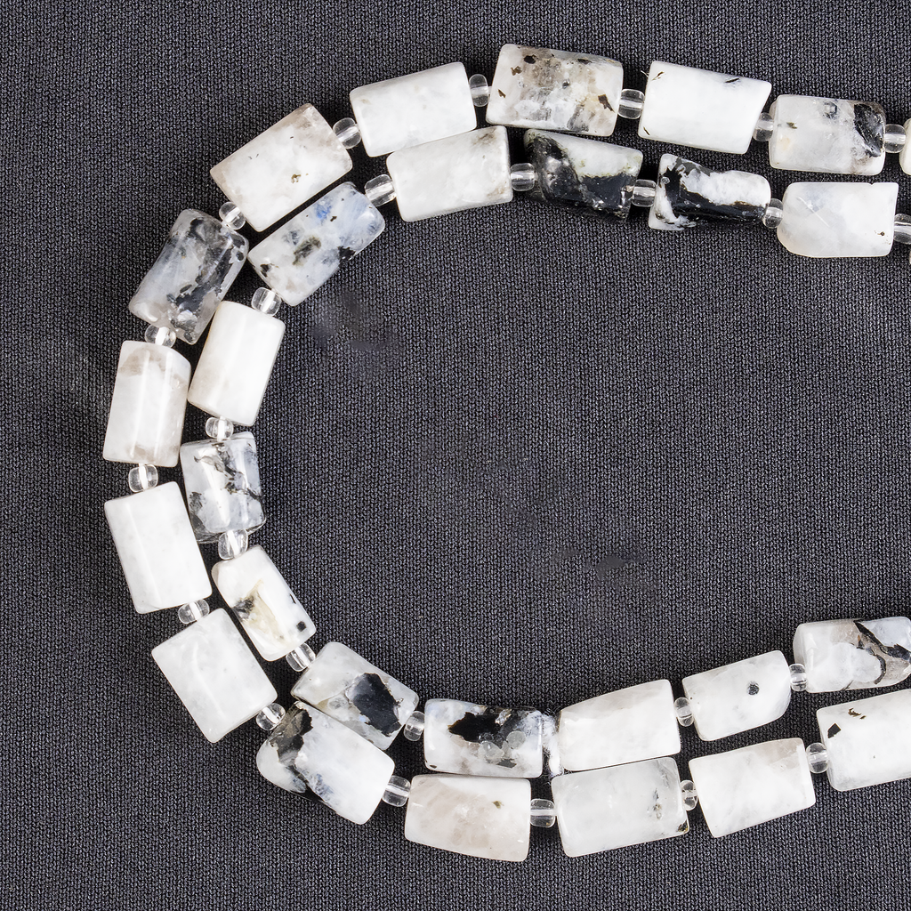 Rainbow Moonstone Gemstone Pipe Bead, Crystal Healing Tube Beads.