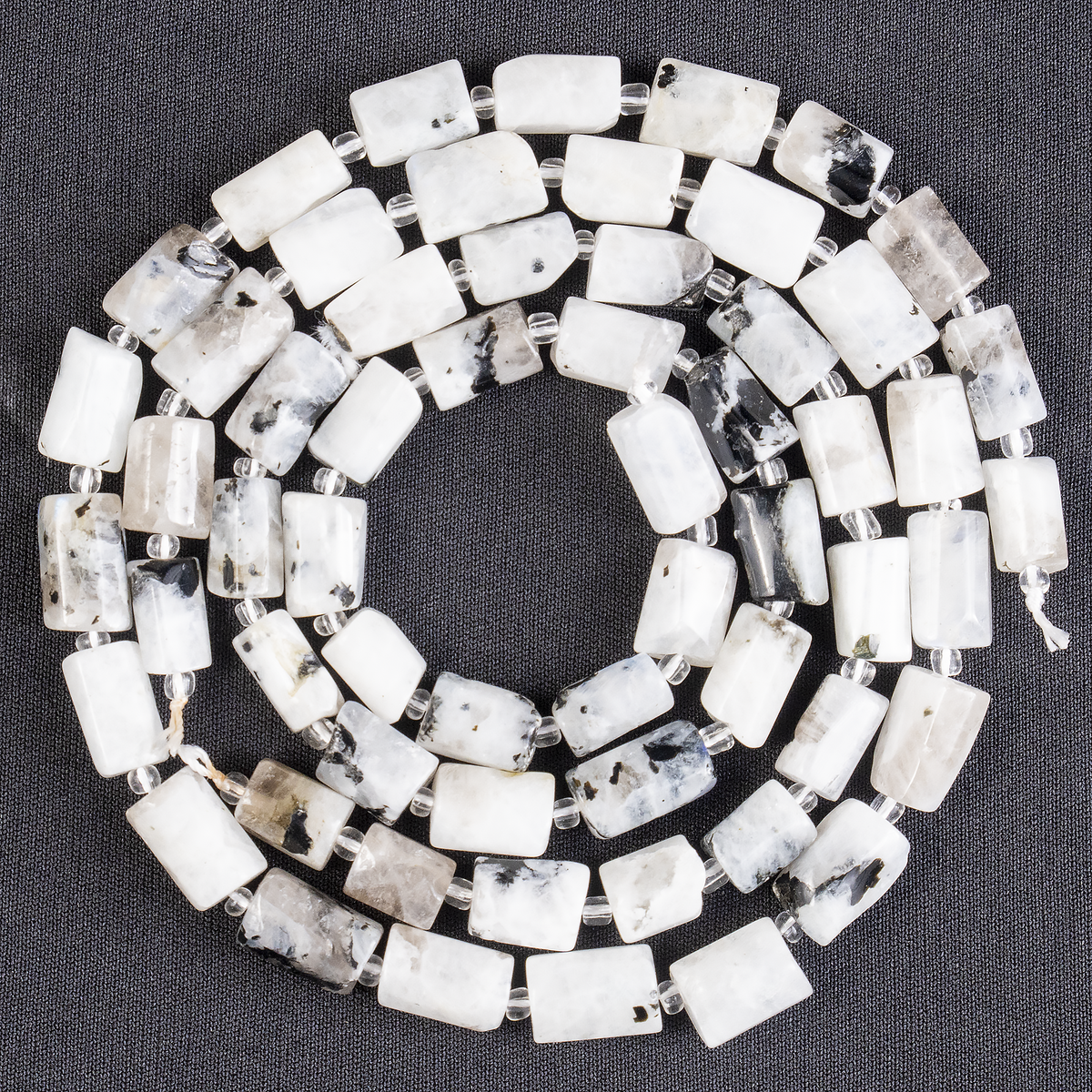 Rainbow Moonstone Gemstone Pipe Bead, Crystal Healing Tube Beads.