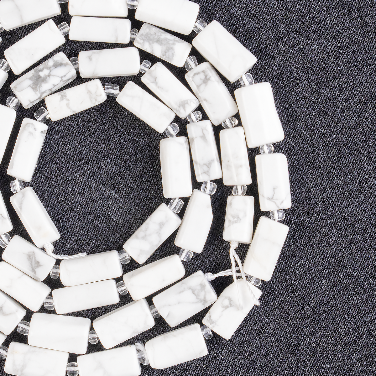 Howlite Gemstone Pipe Bead, Crystal Healing Tube Beads.