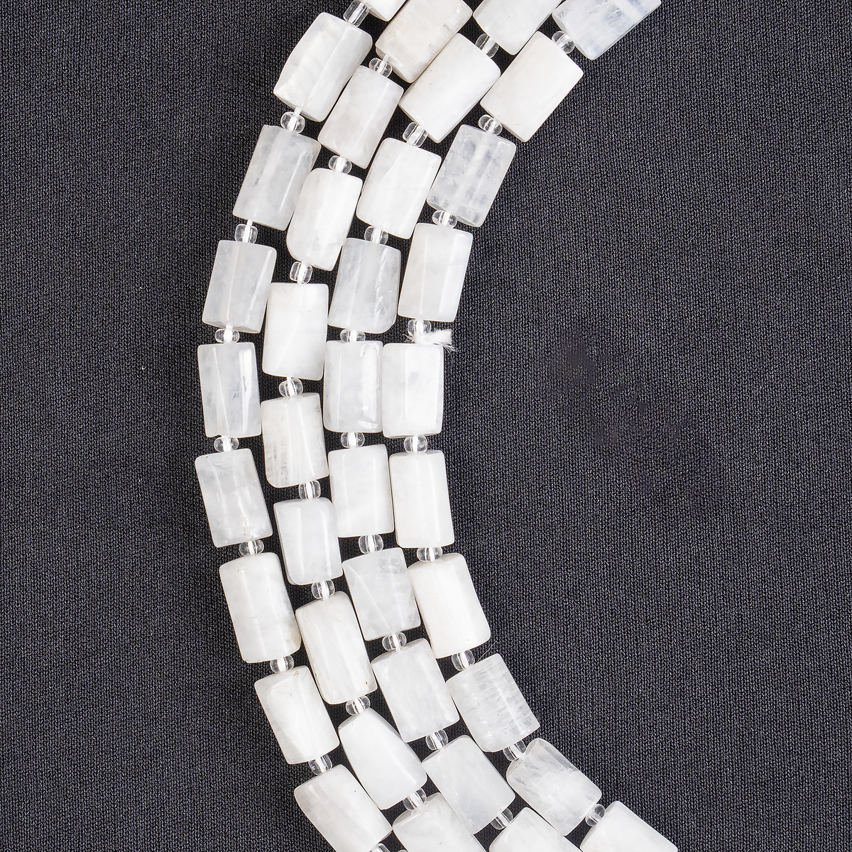 White Rainbow Moonstone Gemstone Pipe Bead, Crystal Healing Tube Beads.