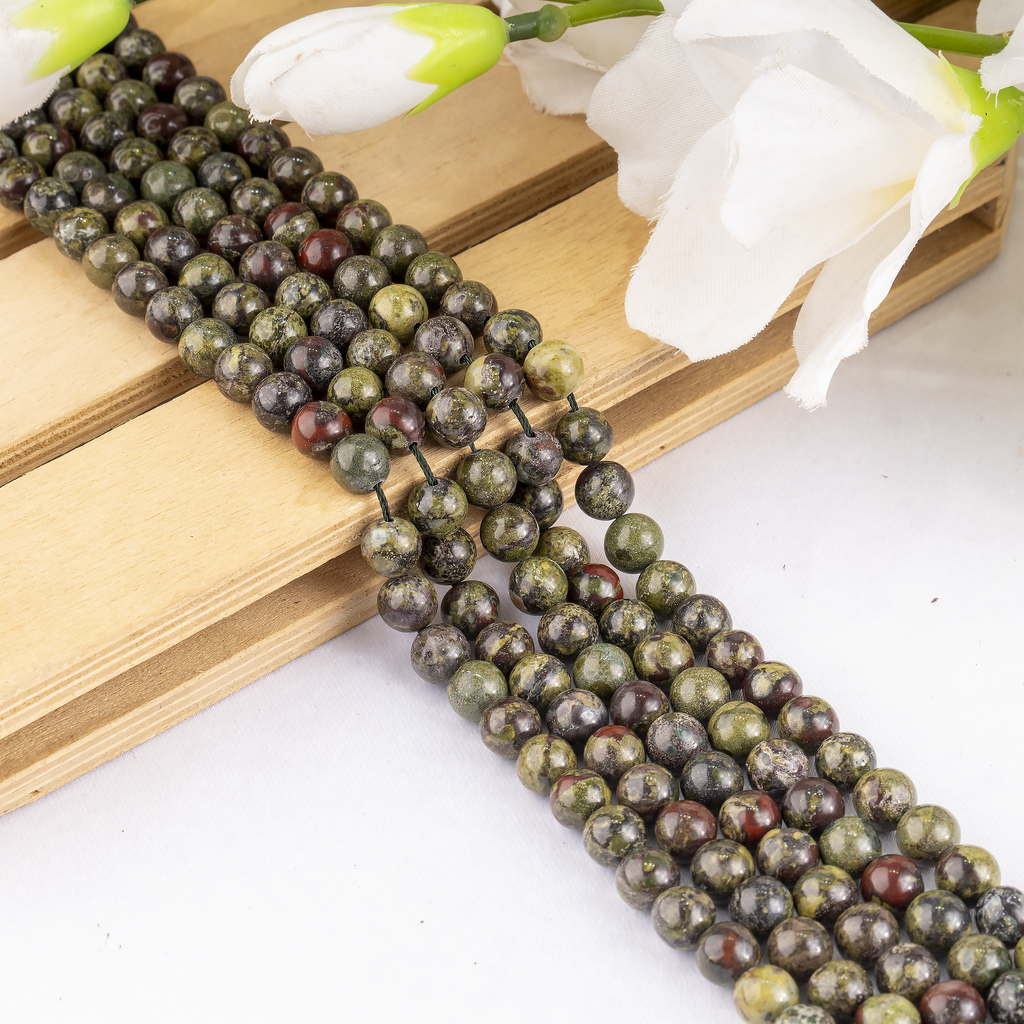 African Bloodstone Beads, Natural Round Crystal Beads 4mm to 12mm | Beads | Wiccan Center