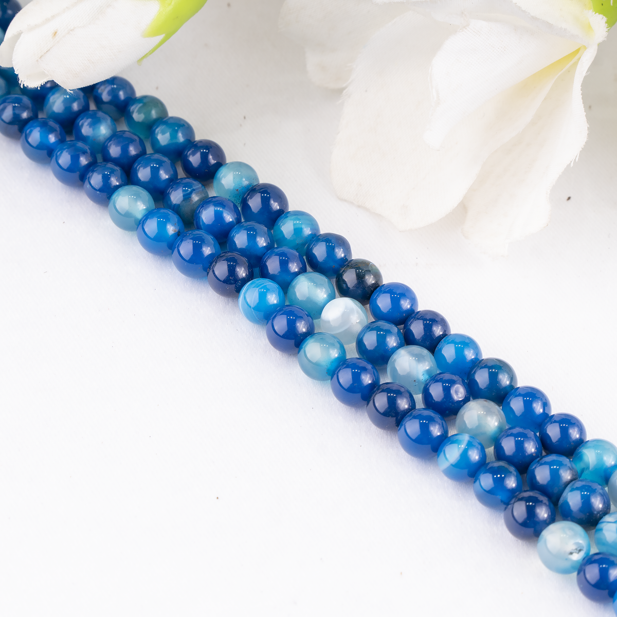 Blue Banded Agate Beads, Natural Crystal Round Beads 6mm to 12mm | | Wiccan Center