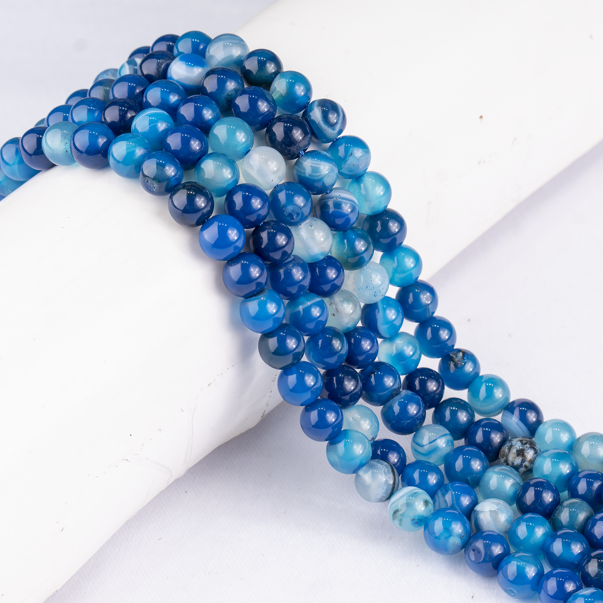 Blue Banded Agate Beads, Natural Crystal Round Beads 6mm to 12mm | | Wiccan Center