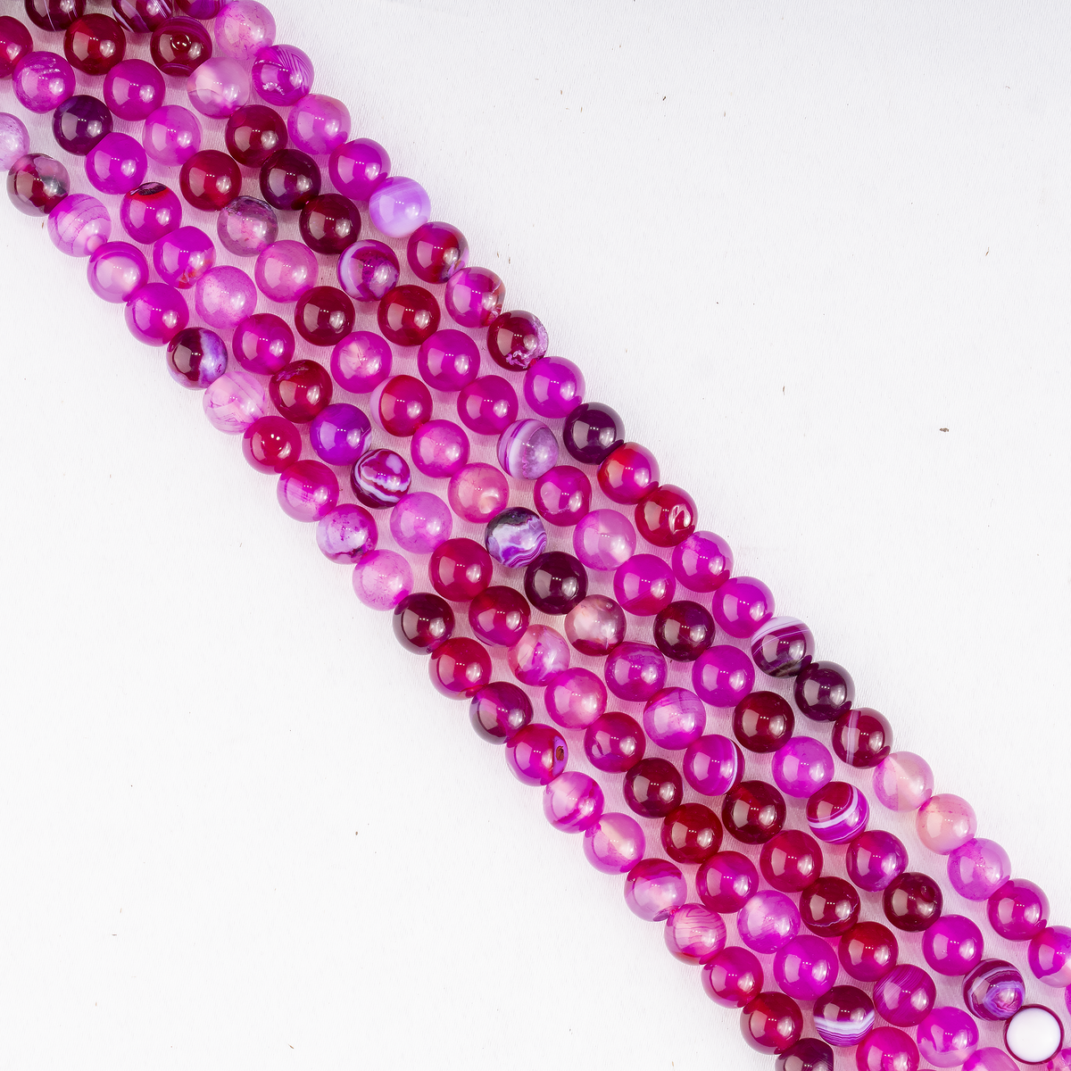 Pink Banded Agate Beads, Natural Crystal Round Beads 6mm to 10mm | Beads | Wiccan Center
