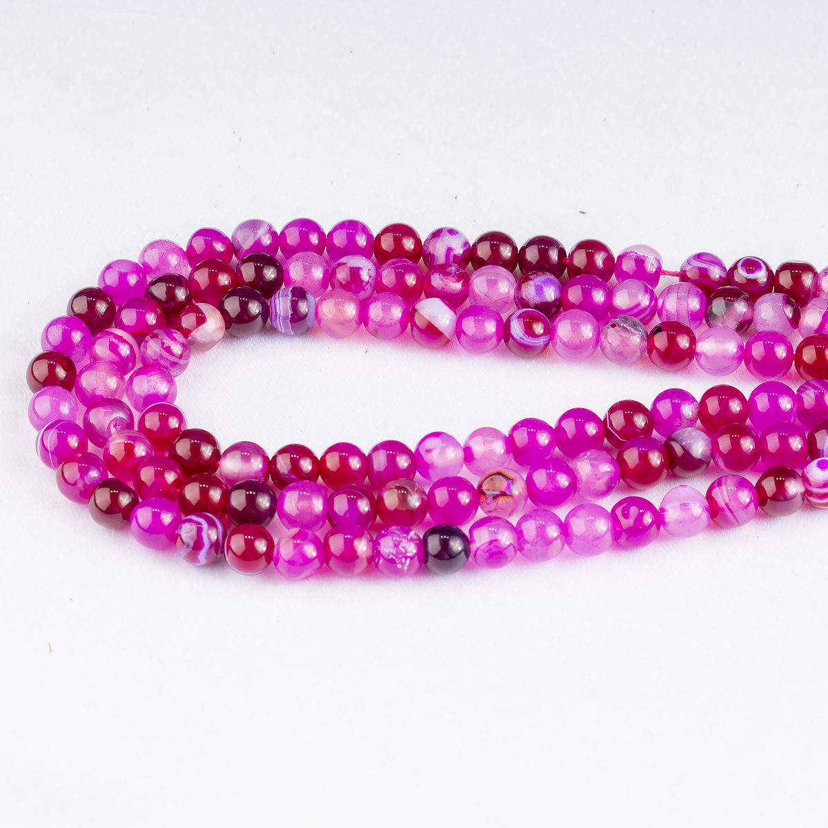 Pink Banded Agate Beads, Natural Crystal Round Beads 6mm to 10mm | Beads | Wiccan Center