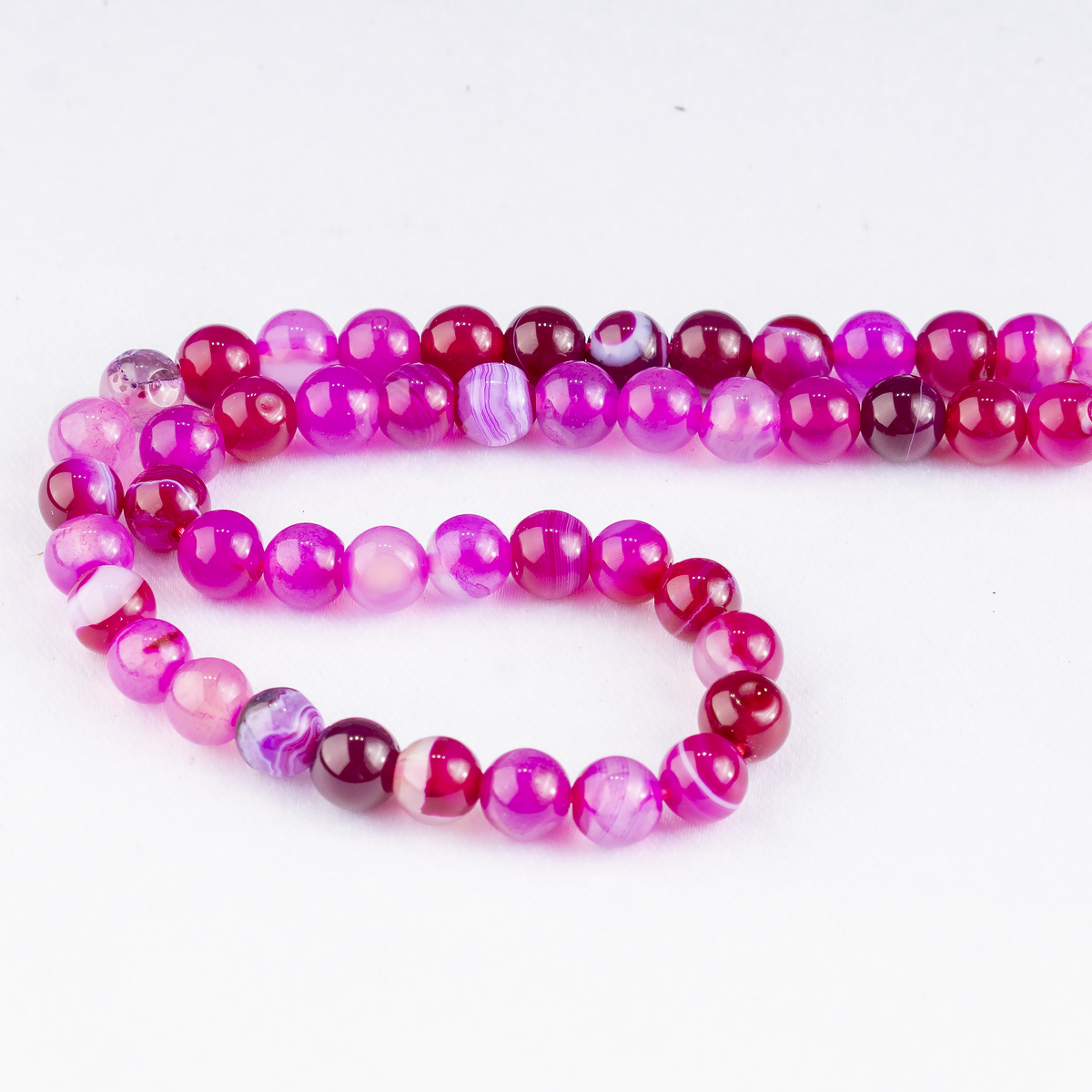 Pink Banded Agate Beads, Natural Crystal Round Beads 6mm to 10mm | Beads | Wiccan Center