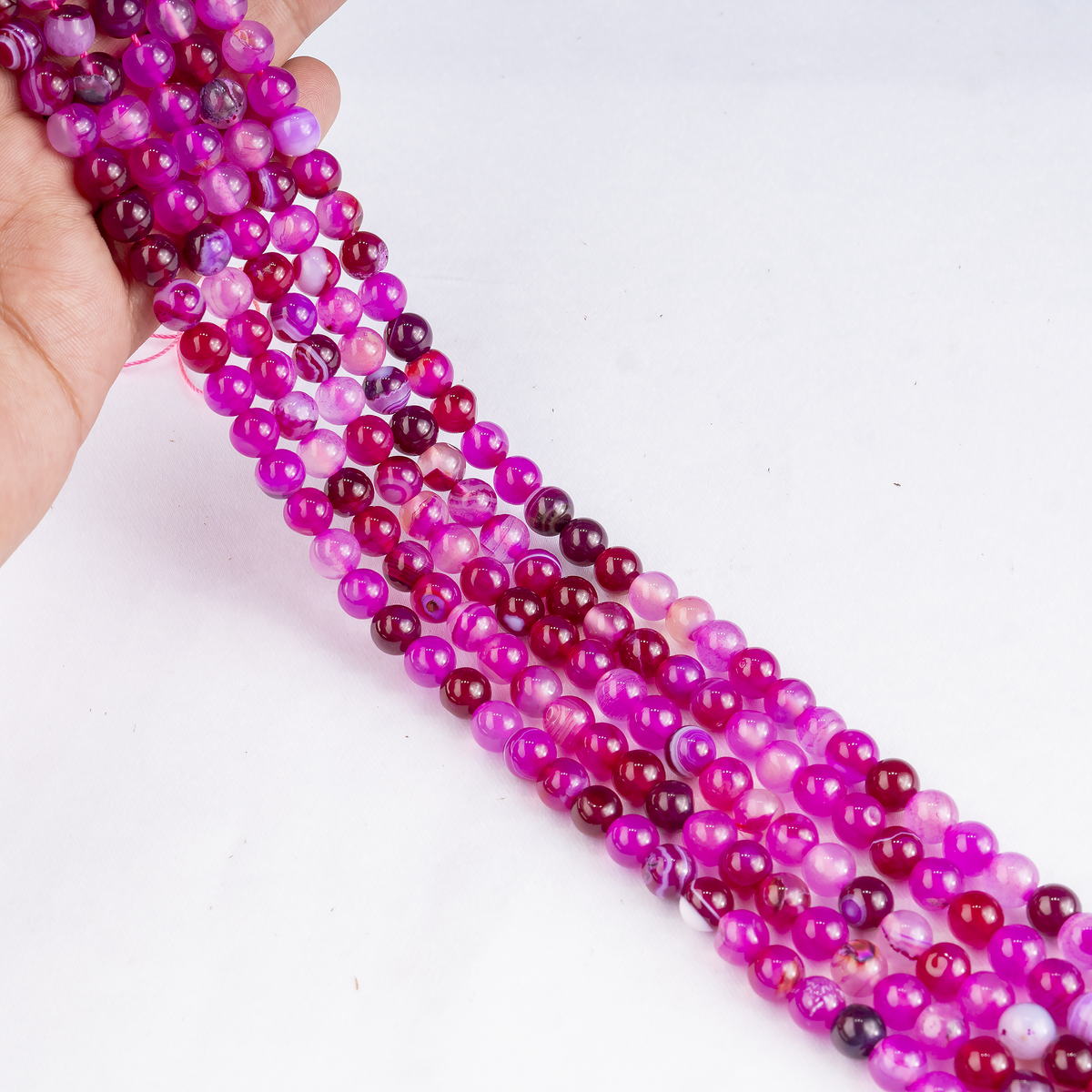 Pink Banded Agate Beads, Natural Crystal Round Beads 6mm to 10mm | Beads | Wiccan Center