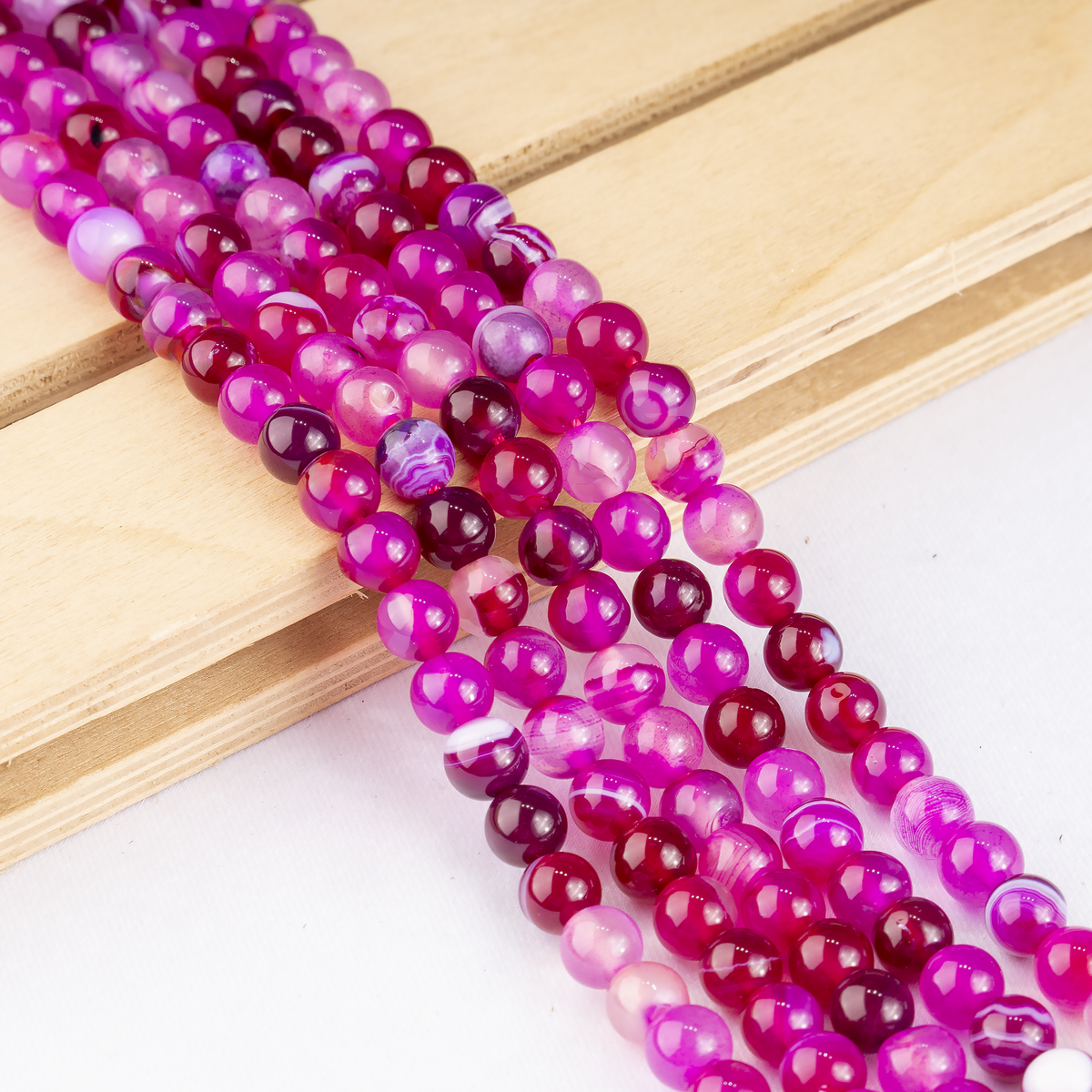 Pink Banded Agate Beads, Natural Crystal Round Beads 6mm to 10mm | Beads | Wiccan Center