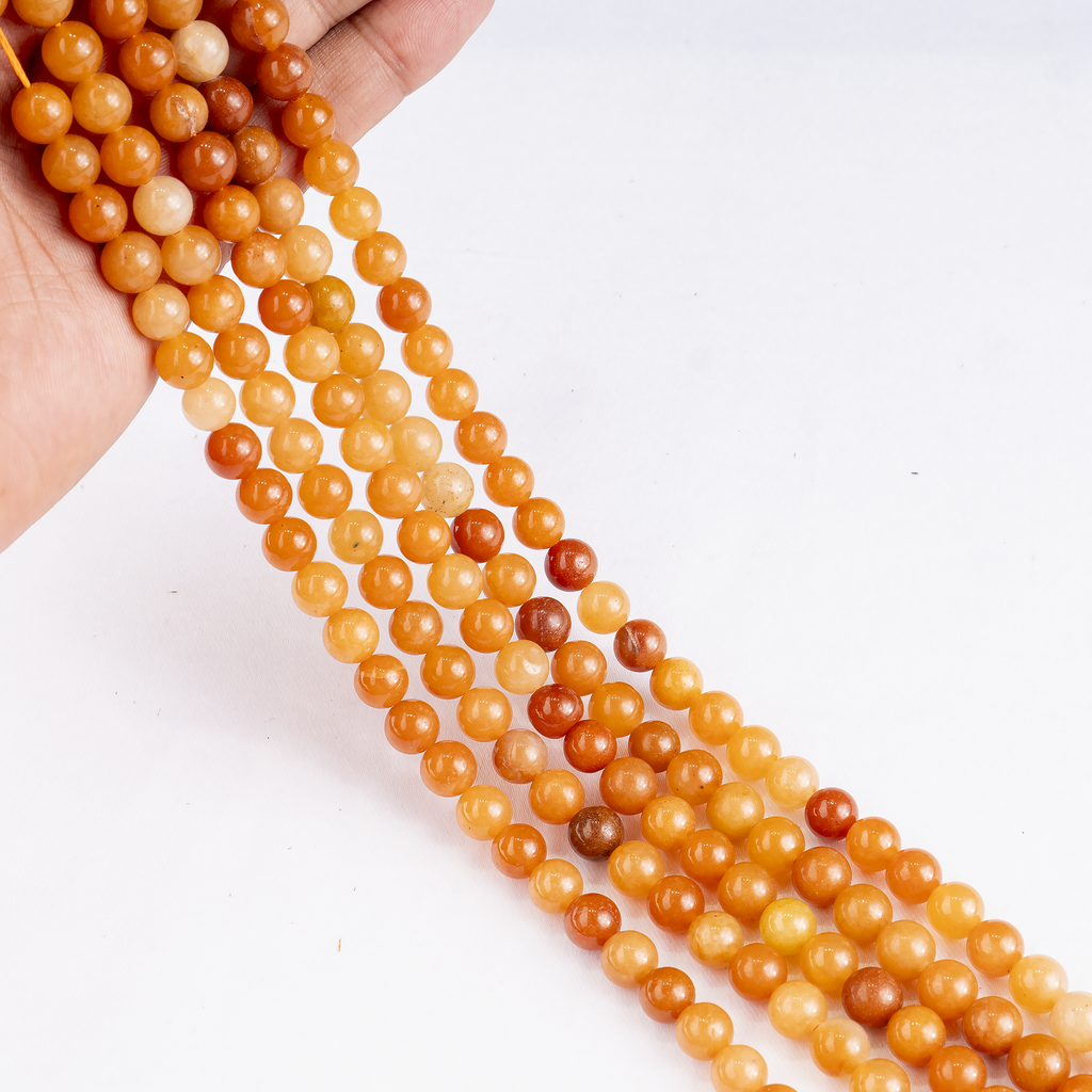 Red Aventurine Beads, Natural Round Crystal Beads 6mm to 10mm | | Wiccan Center