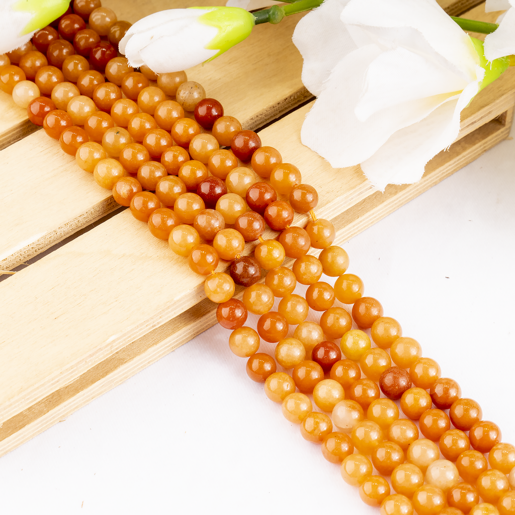 Red Aventurine Beads, Natural Round Crystal Beads 6mm to 10mm | | Wiccan Center