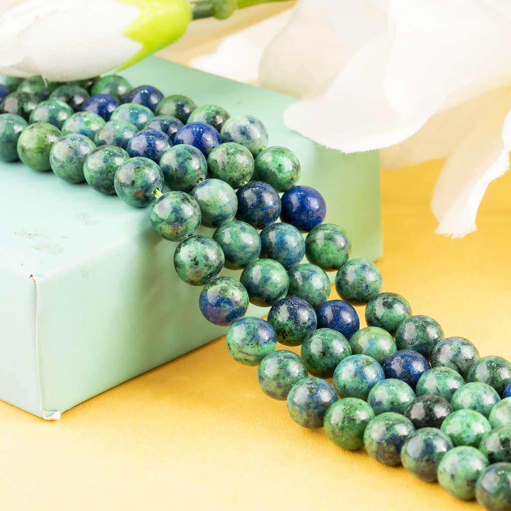 Azurite Malachite Beads, Natural Crystal Round Beads 4mm to 12mm | | Wiccan Center