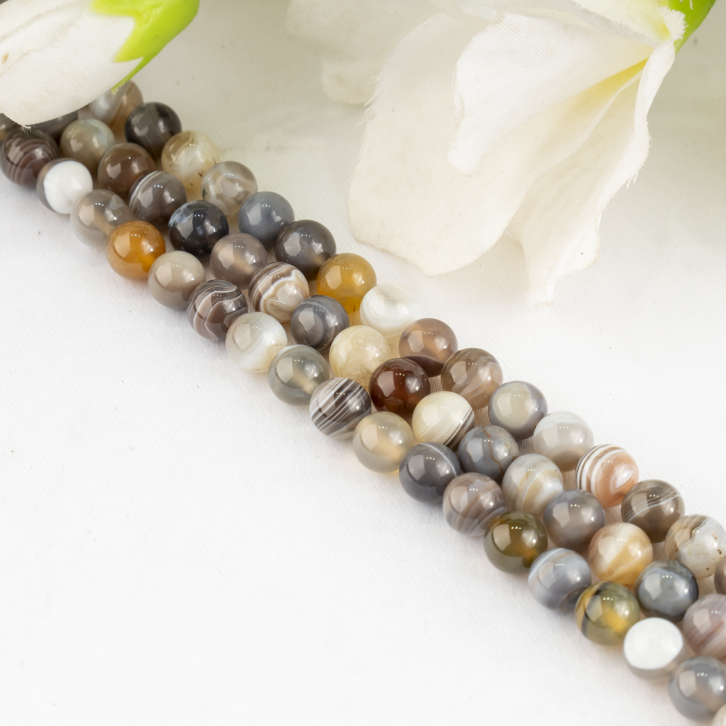 Botswana Agate Beads, Natural Round Crystal Beads 6mm to 10mm