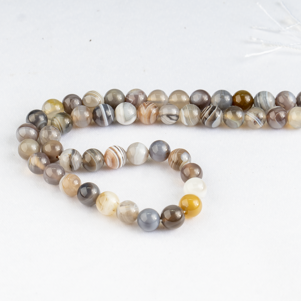 Botswana Agate Beads, Natural Round Crystal Beads 6mm to 10mm