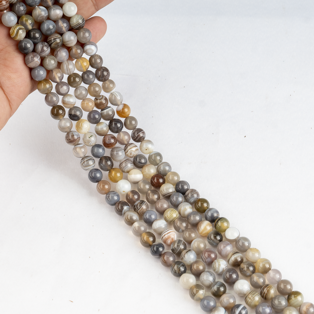 Botswana Agate Beads, Natural Round Crystal Beads 6mm to 10mm