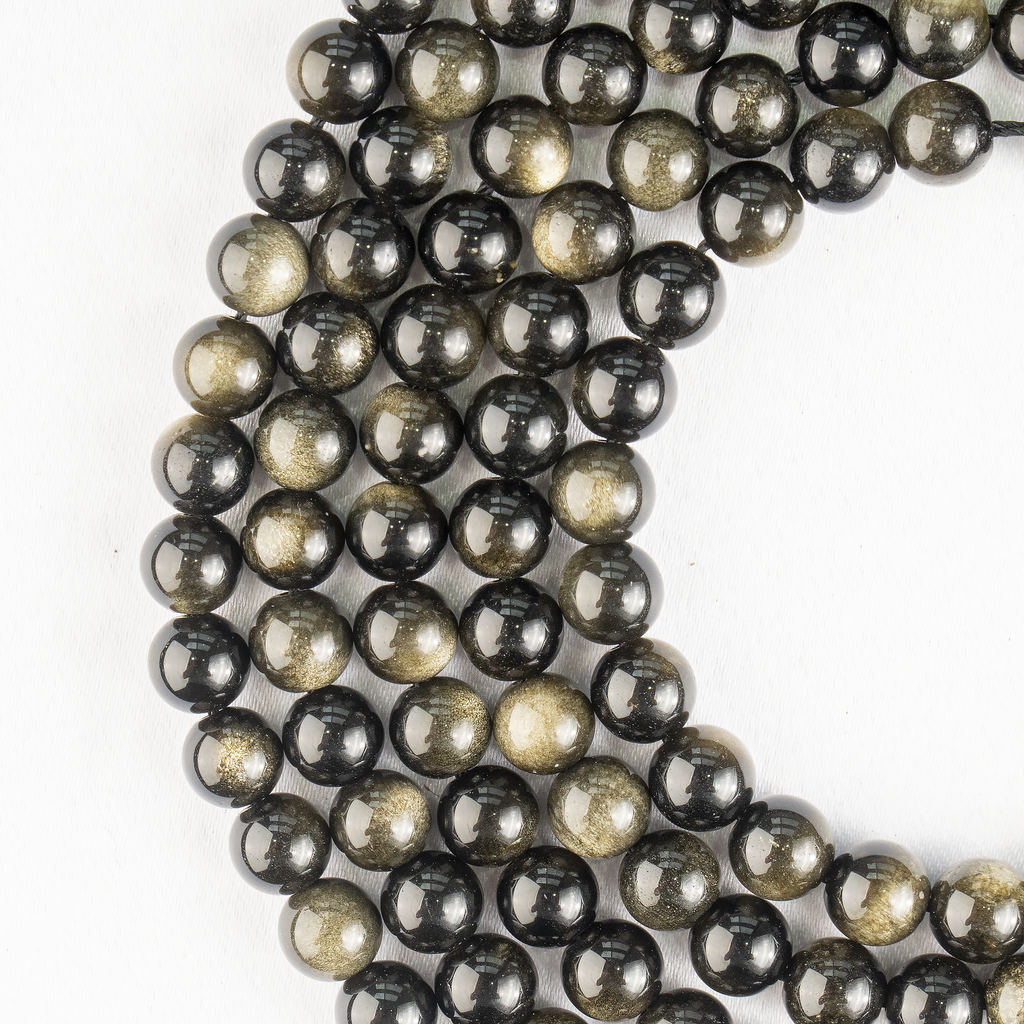 Golden Obsidian Beads, Natural Round Crystal Beads 4mm to 12mm | | Wiccan Center