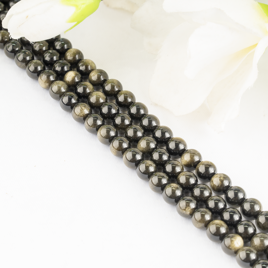Golden Obsidian Beads, Natural Round Crystal Beads 4mm to 12mm | | Wiccan Center