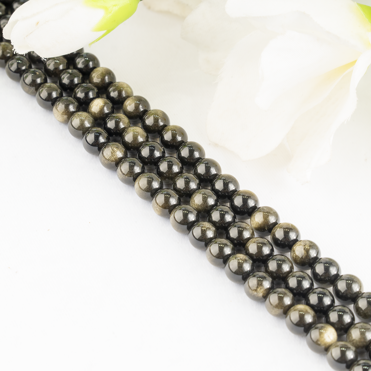 Golden Obsidian Beads, Natural Round Crystal Beads 4mm to 12mm | | Wiccan Center