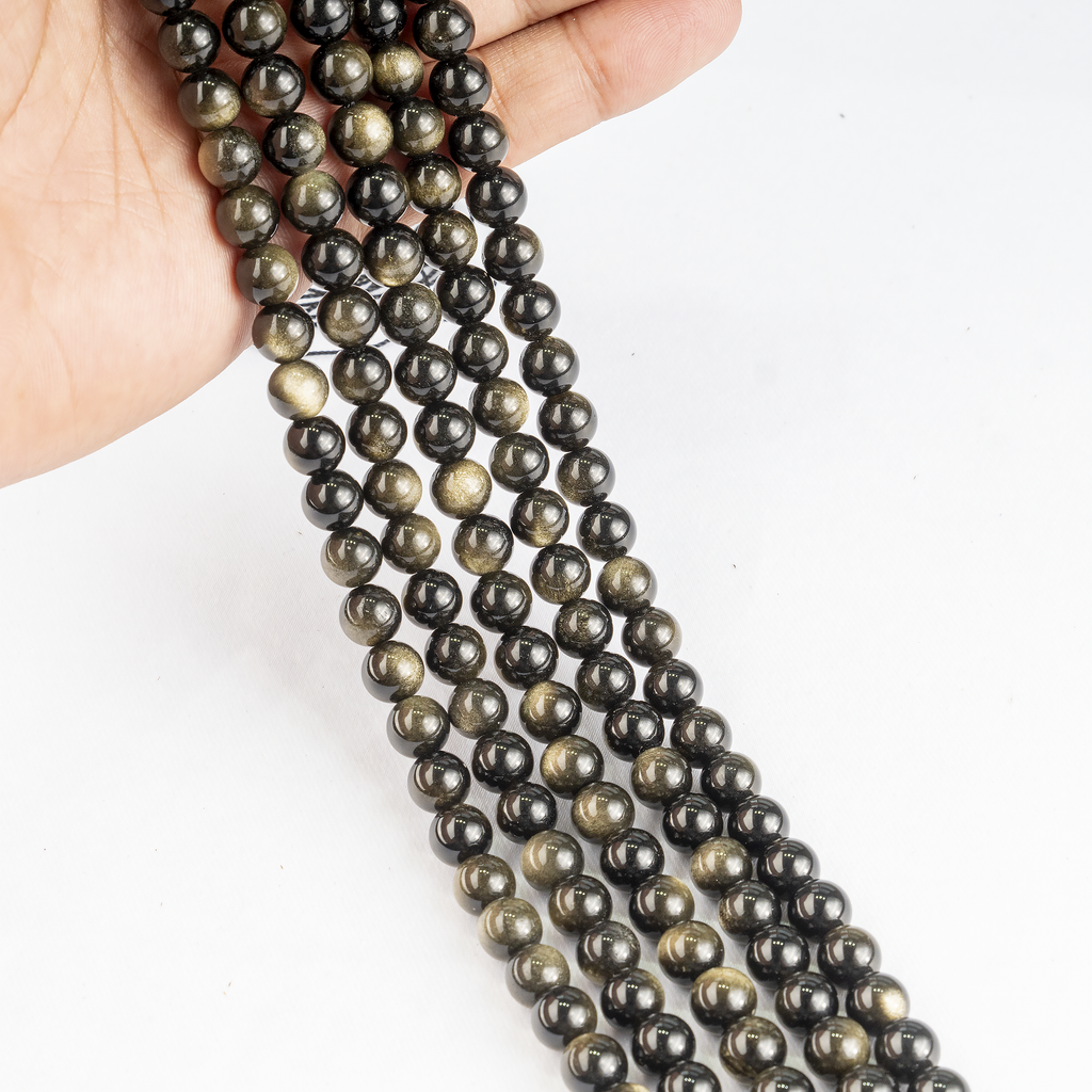 Golden Obsidian Beads, Natural Round Crystal Beads 4mm to 12mm | | Wiccan Center