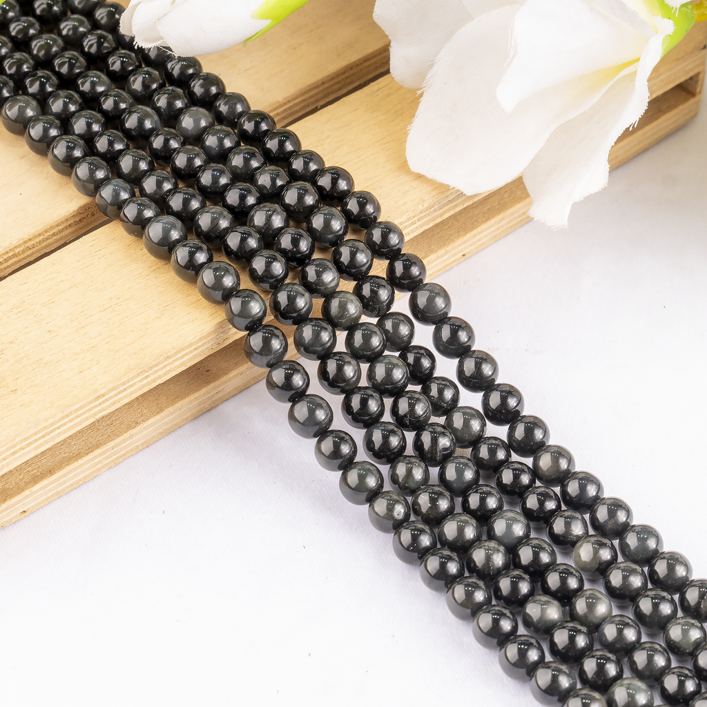 Black Obsidian Beads, Natural Round Crystal Beads 4mm to 14mm | Beads | Wiccan Center