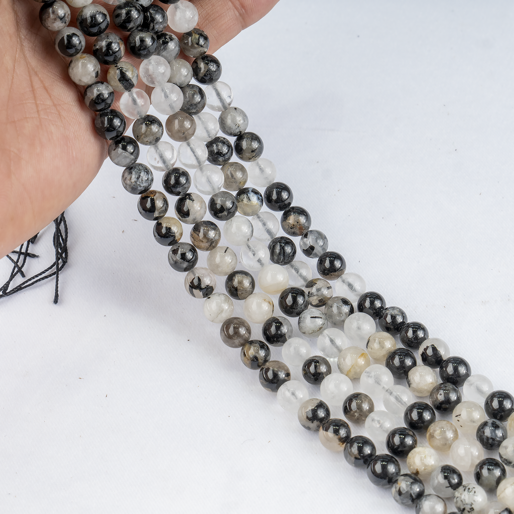 Black Rutile Beads, Natural Round Crystal Beads 6mm to 12mm | Beads | Wiccan Center