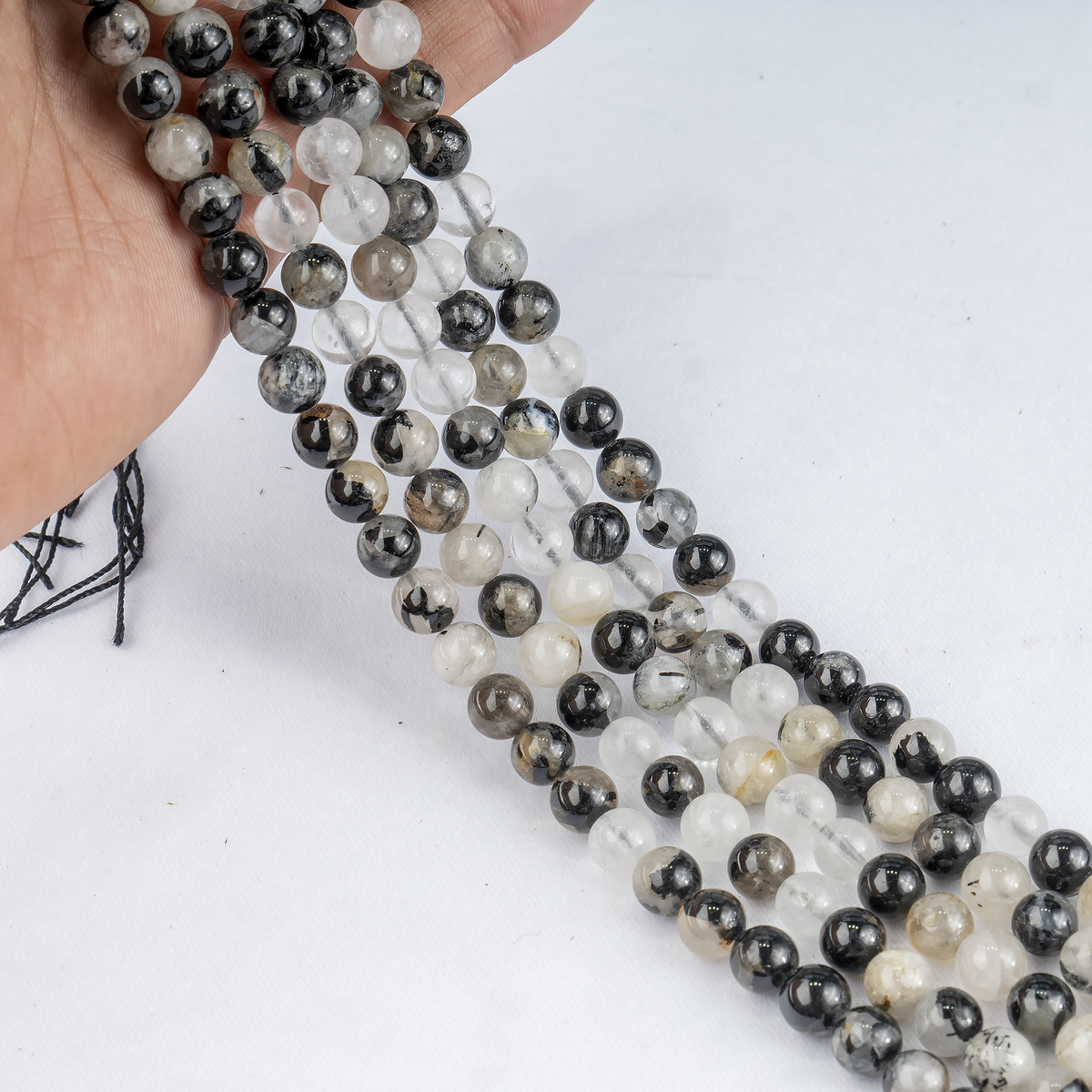 Black Rutile Beads, Natural Round Crystal Beads 6mm to 12mm | Beads | Wiccan Center