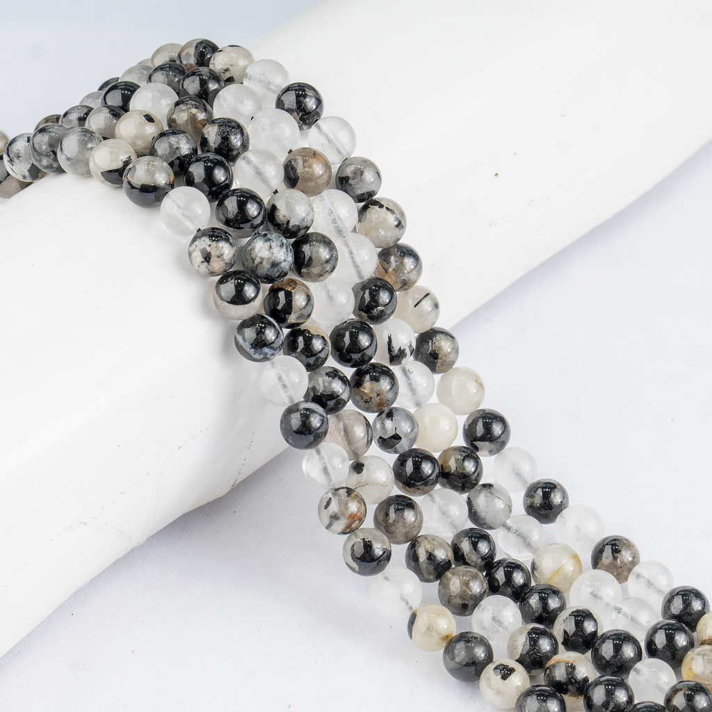 Black Rutile Beads, Natural Round Crystal Beads 6mm to 12mm | Beads | Wiccan Center