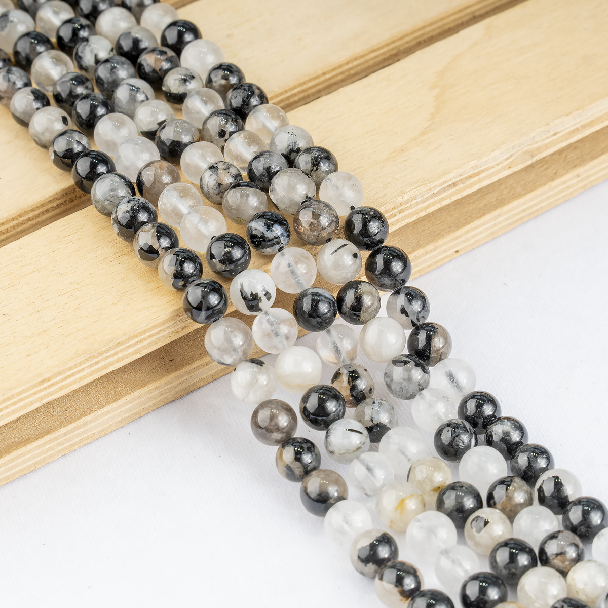 Black Rutile Beads, Natural Round Crystal Beads 6mm to 12mm | Beads | Wiccan Center
